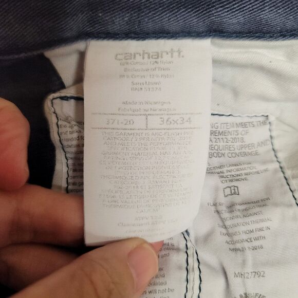 Carhartt FR Navy Blue Pants Mens Size 36 X 34 - Picture 5 of 9